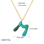 Load image into Gallery viewer, Alphabet Enamel Capsule Necklace Steel Gradient Color S5P234