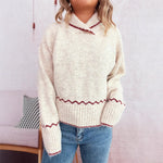Load image into Gallery viewer, Half High Neck Color Block Sweater Women Casual Knit N5A876