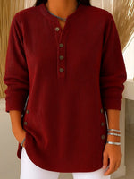 Load image into Gallery viewer, Solid Corduroy Texture V-Neck Button Down Relaxed Top N6G256