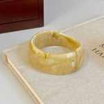 Load image into Gallery viewer, Asymmetric Acrylic Wide Bangle Resin Artisan S5P257