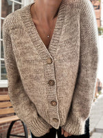 Load image into Gallery viewer, V-Neck Long Sleeve Solid Knit Pullover Women Loose N6G282