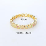 Load image into Gallery viewer, Enamel Drip Smiley Face Rhinestone Elastic Bracelet N6A212