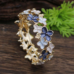 Load image into Gallery viewer, Enamel Cherry Blossom Stretch Bangle Women N6C215