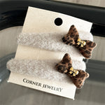 Load image into Gallery viewer, Velvet Leopard Hair Clip Women Bow Design S5P763