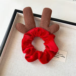 Load image into Gallery viewer, Velvet Reindeer Antler Christmas Scrunchie N6K003
