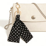 Load image into Gallery viewer, Polka Dot Fabric Bag Charm Keychain Accessory N6G114