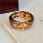Load image into Gallery viewer, Asymmetric Acrylic Wide Bangle Resin Artisan S5P257