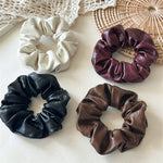 Load image into Gallery viewer, French Retro PU Leather Scrunchy Women S5P764