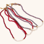 Load image into Gallery viewer, Pearl Crystal Necklace Steel Gold Plated Shell S5P237