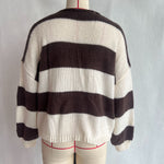 Load image into Gallery viewer, Striped Bow Tie Cardigan Women V Neck Loose Knit N5A842