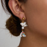 Load image into Gallery viewer, Geometric Pearl Studs Steel Plated Fadeproof S5P160