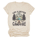 Load image into Gallery viewer, Life is Better by the Campfire Round Neck T-Shirt N6E138