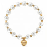 Load image into Gallery viewer, Stainless Steel MUM Heart Pearl Bead Bracelet Women N6D529