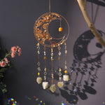 Load image into Gallery viewer, Simple Rainbow Clear Quartz Moon Wind Chime N6F302