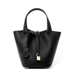 Load image into Gallery viewer, Genuine Leather Bucket Bag Handheld Shoulder Purse N6F148