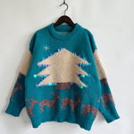 Load image into Gallery viewer, Christmas Tree Reindeer Sequin Jacquard Sweater Women N5A663