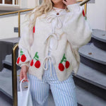 Load image into Gallery viewer, Sweater Loose Fit Round Neck Snowflake Sock Knit N5A850