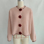 Load image into Gallery viewer, Floral Button Cardigan Women Pink Purple Street Style N5A877