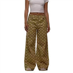 Load image into Gallery viewer, Polka Dot Loose Fit Mid Rise Denim Jeans N6F031