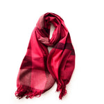Load image into Gallery viewer, Check Print Faux Cashmere Wrap with Fringe M5A224