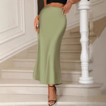 Load image into Gallery viewer, Satin High Waist Mermaid Skirt Lightweight Options N5Z613