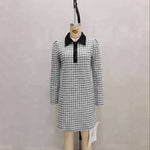 Load image into Gallery viewer, Houndstooth Knit Shirt Dress Women N5A709