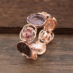 Load image into Gallery viewer, Colorful Enamel Rose Geometric Hollow Bangle N6F266