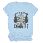 Load image into Gallery viewer, Life is Better by the Campfire Round Neck T-Shirt N6E138
