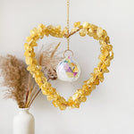Load image into Gallery viewer, Natural Crushed Crystal Heart Sun Catcher Decor N6F291