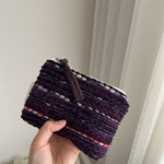 Load image into Gallery viewer, Classic Check Stripe Wool Blend Pouch Canvas Lined S5P363