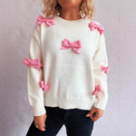 Load image into Gallery viewer, 3D Floral Cardigan Women Knit Open Front Round Neck N5A859