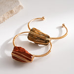 Load image into Gallery viewer, Vintage Natural Crystal Wire Wrap Bangle N6F282