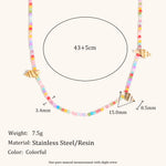 Load image into Gallery viewer, Acrylic Shell Bead Chain Bohemian Steel Vibrant S5P221
