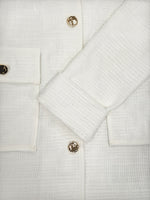 Load image into Gallery viewer, White Tweed-Look Knit Dress Women Long Sleeve N5A903