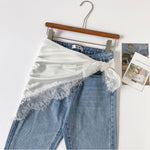 Load image into Gallery viewer, Satin Sun Protection Lace Trim Square Scarf Women N6H120
