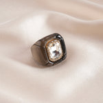 Load image into Gallery viewer, Womens Vintage Rhinestone Hexagon Resin Ring N6K191