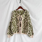 Load image into Gallery viewer, Leopard Print Tie Front Cardigan Women Round Neck N5A848