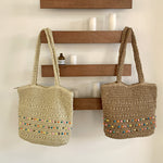 Load image into Gallery viewer, Large Capacity Straw Woven Beach Tote Shoulder Bag N6A087