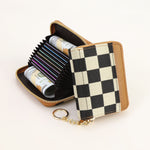 Load image into Gallery viewer, Checkerboard PU Card Holder Wallet Coin Purse Multiple Slots N6G083