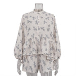 Load image into Gallery viewer, French Puff Sleeve Crop Top and Shorts Set Women N6C189