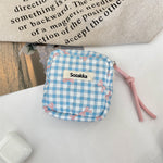 Load image into Gallery viewer, Padded Plaid Corduroy Pouch Women Multi purpose S5P870