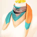 Load image into Gallery viewer, Silk Like Color-block 70x70 Scarf Multi Color Women M5A348