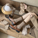 Load image into Gallery viewer, Double Needle Stitch Cotton Socks Women M5A289