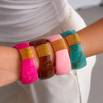Load image into Gallery viewer, Vintage Resin Ombré Circle Geometric Bangle Women N6H083