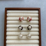 Load image into Gallery viewer, Enamel Dome Flower Earrings Women Elegant Versatile S5P923