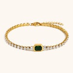 Load image into Gallery viewer, 3mm Zirconia Line Bracelet Steel 18K Plated S5P114