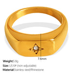 Load image into Gallery viewer, Polaris Star Ring Oval Titanium Steel 18K Gold Design S5P018