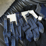 Load image into Gallery viewer, Blue Vintage Floral Stack Socks Women Mid-Calf Cotton N6H017