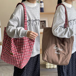 Load image into Gallery viewer, Reversible Wool Blend Tote Dual-Face Construction S5P324
