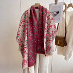 Load image into Gallery viewer, Small Floral Print Cashmere Like Scarf Women Warm M5A325